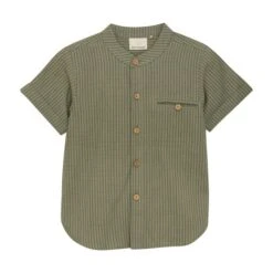 En Fant Chemise Manches Courtes Lignée Verte