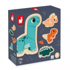Janod Puzzle évolutif En Bois - Dino -Bébé Idées Cadeaux Soldes Boutique janod puzzle evolutif en bois dino 2
