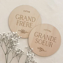 Le Petit Tableau Noir Pastille De Bois - Futur(e) Grand(e) Frère/soeur