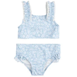 Petit Lem Maillot Deux Pièces Petites Fleurs Bleues