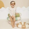 Petit Lem Maillot Une Pièce Ligné Taupe Bébé