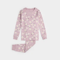 Petit Lem Pyjama Deux Pièces Marguerites Mauves -Bébé Idées Cadeaux Soldes Boutique petit lem pyjama deux pieces marguerites mauves 2