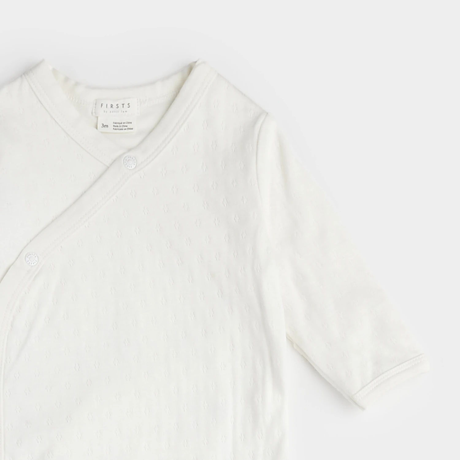 Petit Lem Pyjama Une Pièce En Pointelle Blanc 3 Petit Lem Pyjama Une Pièce En Pointelle Blanc – Image 3