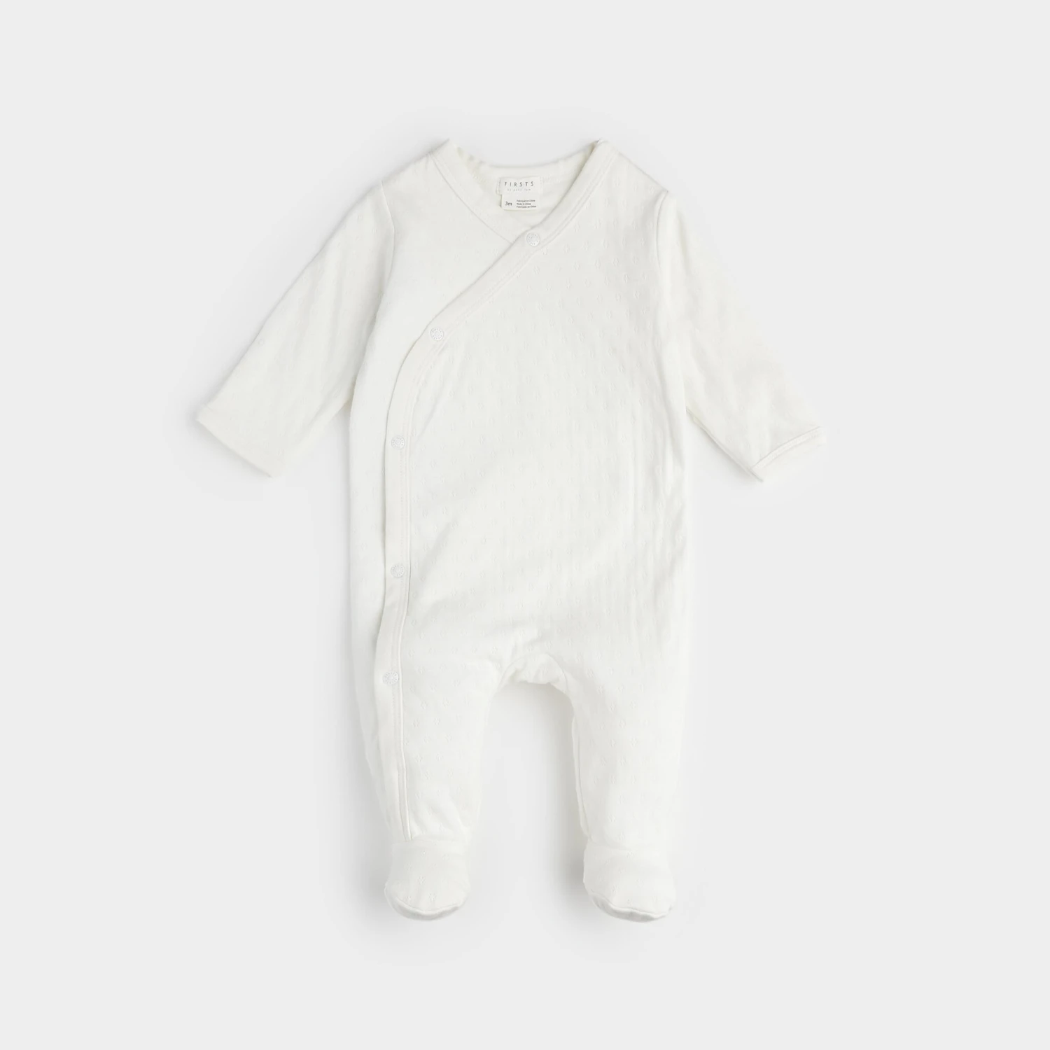 Petit Lem Pyjama Une Pièce En Pointelle Blanc 4 Petit Lem Pyjama Une Pièce En Pointelle Blanc – Image 4