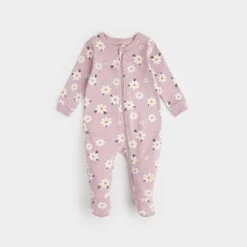 Petit Lem Pyjama Une Pièce Marguerites Mauves -Bébé Idées Cadeaux Soldes Boutique petit lem pyjama une piece marguerites mauves 2