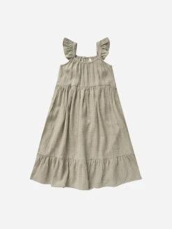 Rylee + Cru Robe Abbie Sauge Gingham -Bébé Idées Cadeaux Soldes Boutique rylee cru robe abbie sauge gingham 3